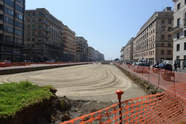 Genova - viale Brigata Bisagno - il cantiere inaugurato ieri