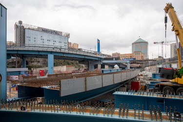 Genova, avanzamento lavori cantiere nuovo nodo autostradale Ge O