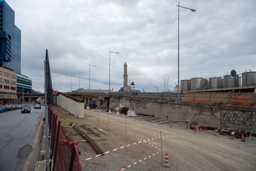 Genova, avanzamento lavori cantiere nuovo nodo autostradale Ge O