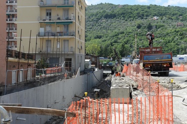 Genova - ponte carrega - il cantiere per la costruzone di un nuo