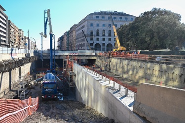 Genova - avanzamento lavori cantiere scolmatore Bisagno