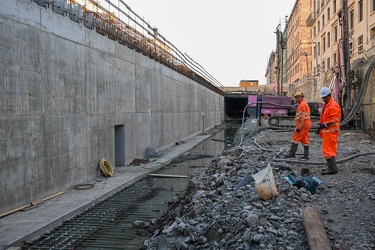 Genova - avanzamento lavori cantiere scolmatore Bisagno