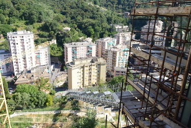 Genova - Via Piantelli - cantiere per costruzione ascensore