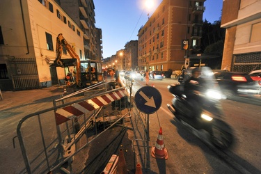 Genova - via Fereggiano, lavori in corso