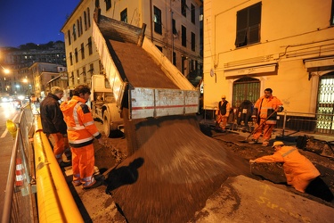 Genova - via Fereggiano, lavori in corso