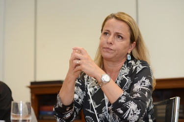 Genova - Cristina Balbo, Intesa Sanpaolo, intervistata nella sed