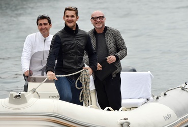 Portofino Aprile 2015 - Domenico Dolce arriva in gommone