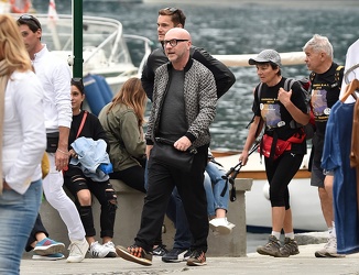 Portofino Aprile 2015 - Domenico Dolce arriva in gommone