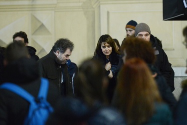 Genova, piazza De Ferrari - parazzata Cortellesi nuova fiction