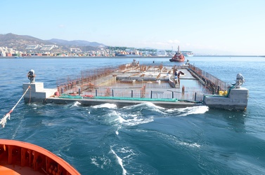 Genova - trasporto blocco vasca delfini