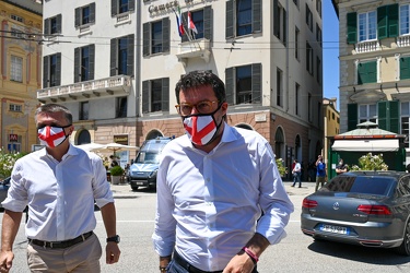 Genova, piazza De Ferrari - segretario Lega Matteo Salvini incon