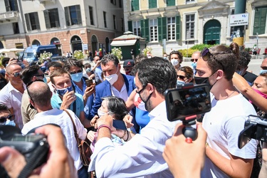 Genova, piazza De Ferrari - segretario Lega Matteo Salvini incon