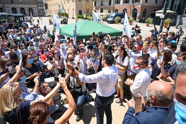 Genova, piazza De Ferrari - segretario Lega Matteo Salvini incon