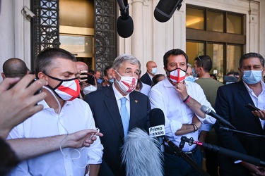 Genova, piazza De Ferrari - segretario Lega Matteo Salvini incon