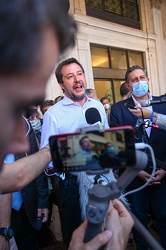 Genova, piazza De Ferrari - segretario Lega Matteo Salvini incon