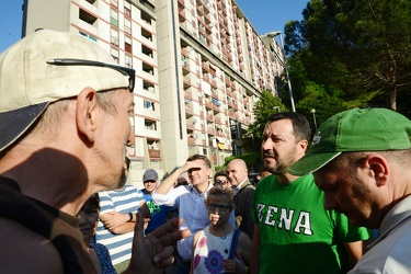 Genova - leader Lega Nord Matteo Salvini in visita al quartiere 