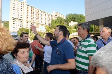 Genova - leader Lega Nord Matteo Salvini in visita al quartiere 