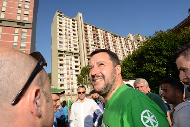 Genova - leader Lega Nord Matteo Salvini in visita al quartiere 