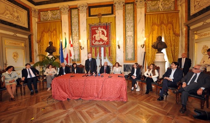 Genova - palazzo Tursi - sindaco Marco Doria presenta la giunta