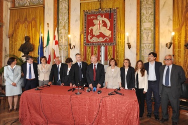 Genova - palazzo Tursi - sindaco Marco Doria presenta la giunta