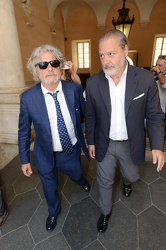 Genova, palazzo Tursi - presidente Sampdoria Massimo Ferrero inc