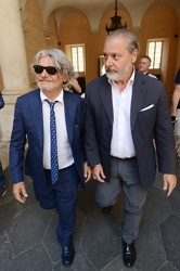 Genova, palazzo Tursi - presidente Sampdoria Massimo Ferrero inc