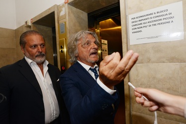 Genova, palazzo Tursi - presidente Sampdoria Massimo Ferrero inc