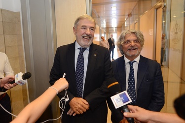 Genova, palazzo Tursi - presidente Sampdoria Massimo Ferrero inc