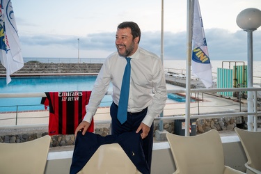 Genova, bagni lido - cena elettorale lega con Matteo Salvini