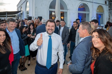 Genova, bagni lido - cena elettorale lega con Matteo Salvini