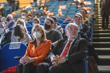 Genova, auditorium acquario - presentazione logo Giovanni Toti