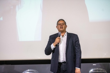 Genova, auditorium acquario - presentazione logo Giovanni Toti