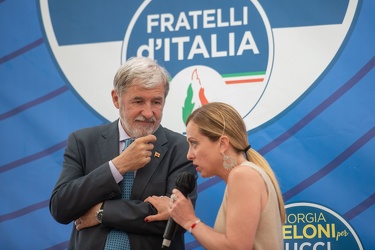 Genova, porto antico - Giorgia Meloni, presidente fratelli d'Ita