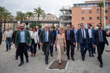 Genova, porto antico - Giorgia Meloni, presidente fratelli d'Ita