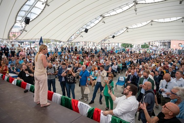 Genova, porto antico - Giorgia Meloni, presidente fratelli d'Ita