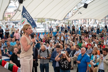 Genova, porto antico - Giorgia Meloni, presidente fratelli d'Ita