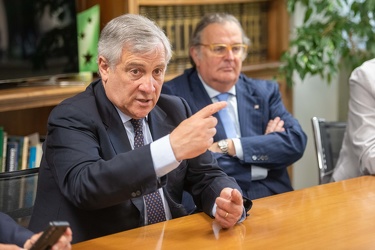 Genova, Antonio Tajani intervistato nella redazione del secolo x