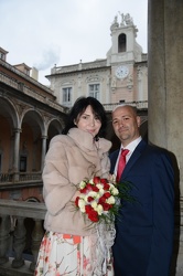 Genova, palazzo Tursi - sposi prima del voto - Alessandro Al√¨ e