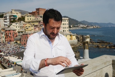 Genova - Matteo Salvini in campagna elettorale con Edoardo Rixi 