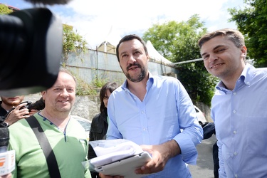 Genova - Matteo Salvini lega nord presso circolo taxisiti