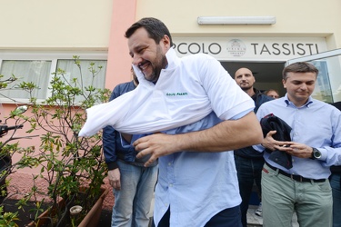 Genova - Matteo Salvini lega nord presso circolo taxisiti