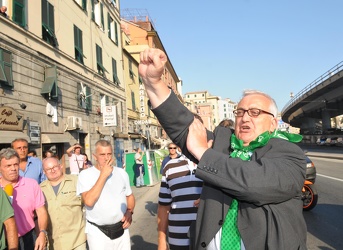 Genova - protesta Lega Nord con comizio Borghezio