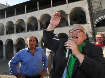 Genova - protesta Lega Nord con comizio Borghezio