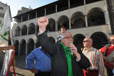 Genova - protesta Lega Nord con comizio Borghezio