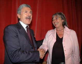 Massimo D'Alema in visita a Genova