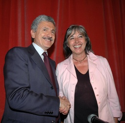 Massimo D'Alema in visita a Genova