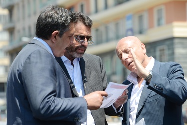Genova - Matteo Renzi in visita al cantiere sul bisagno