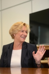 Genova - ministro difesa Roberta Pinotti nella redazione del Sec