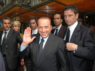 Silvio Berlusconi in visita a Genova