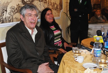 Genova - Umberto Bossi, leader della Lega Nord